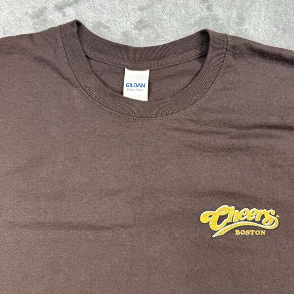 Cheers Boston Shirt Men’s XL Brown Cotton Crew Neck Souvenir Graphic Tee - Picture 3 of 6